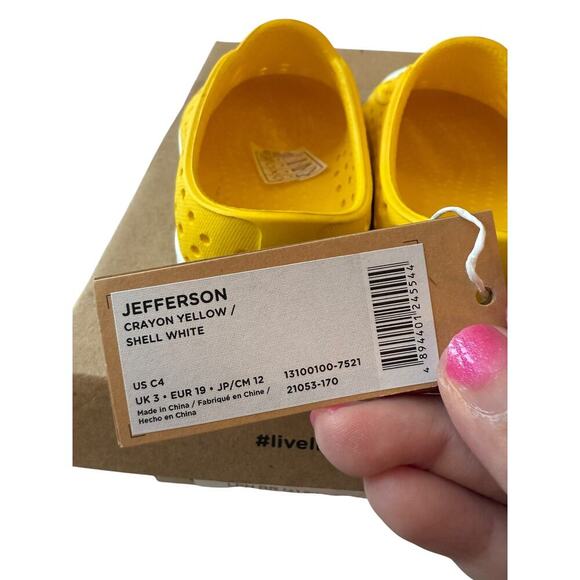 Native Kids Crayon Yellow Shell White Jefferson Size 4 - Picture 9 of 9